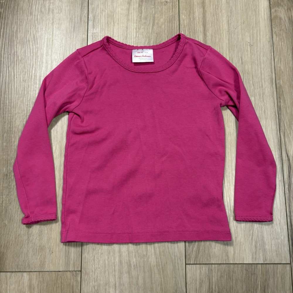 Hanna Andersson Pink Long Sleeve T-Shirt Size 4 Cotton